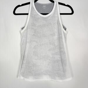 Athleta Girl XLarge 14 Tie Breaker Tank Top Camo Gray White Double Layer Active